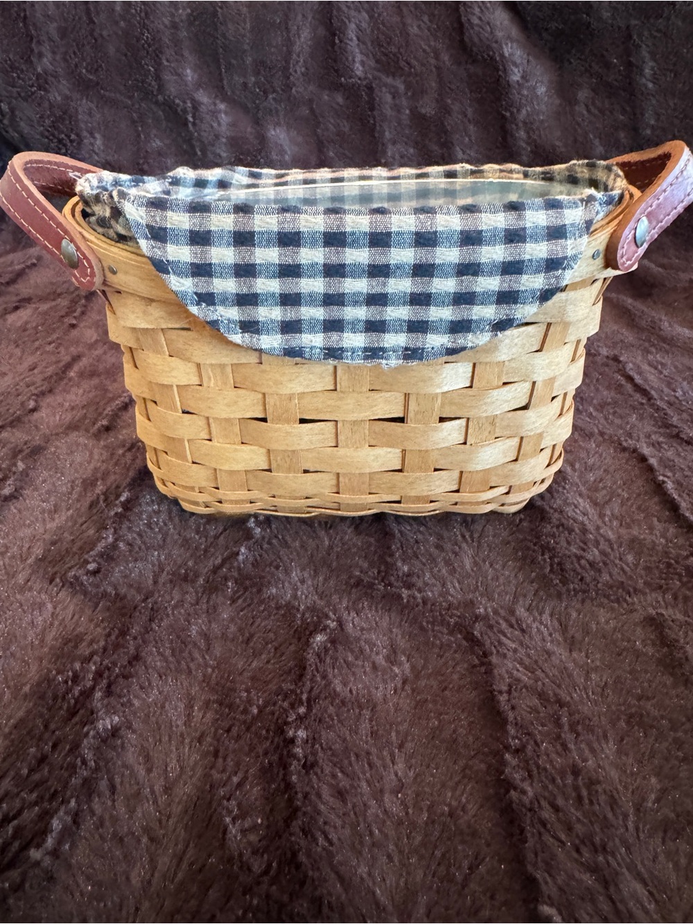 Longaberger Journal Basket Set w/Protector, Liner and Leather Handles 2007 - Picture 4 of 10